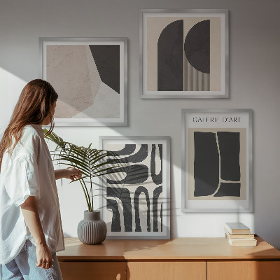 Set of 4 wall art pieces Abstract minimalist posters