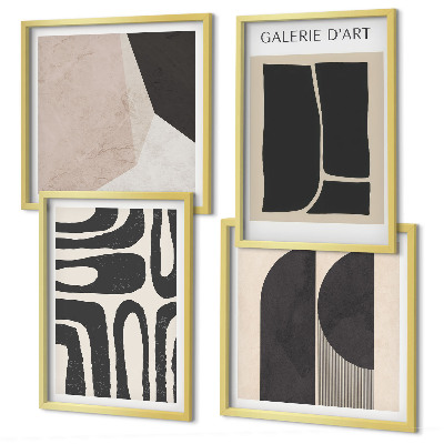 Set of 4 wall art pieces Abstract minimalist posters