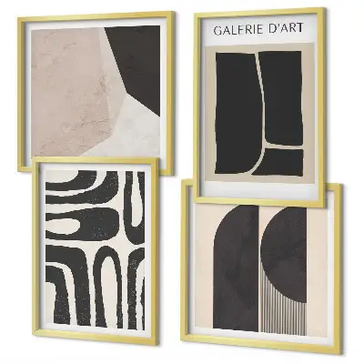 Abstract minimalist posters set of 4 wall art pieces