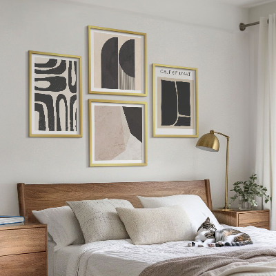 Set of 4 wall art pieces Abstract minimalist posters