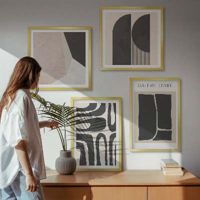 Set of 4 wall art pieces Abstract minimalist posters