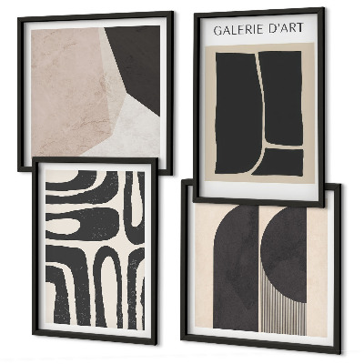 Set of 4 wall art pieces Abstract minimalist posters