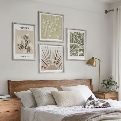 Wall art set Plant motifs in subdued colors