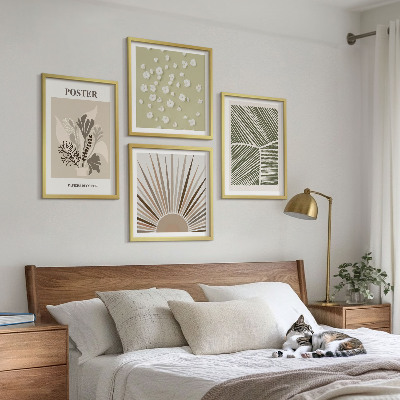 Wall art set Plant motifs in subdued colors
