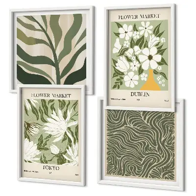 Multi-piece wall decor set boho plant patterns