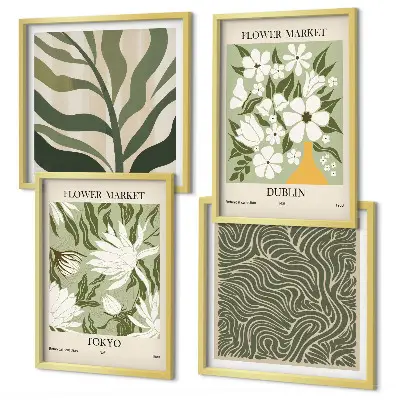 Multi-piece wall decor set boho plant patterns