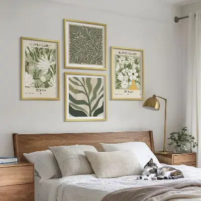 Multi-piece wall decor set boho plant patterns