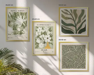 Multi-piece wall decor set boho plant patterns