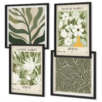 Multi-piece wall decor set boho plant patterns