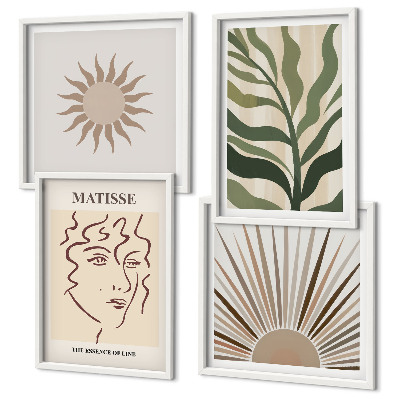 Wall art set Abstract plant patterns