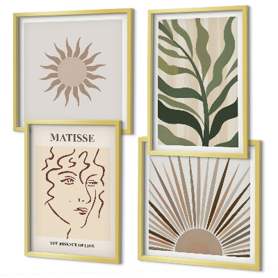 Wall art set Abstract plant patterns
