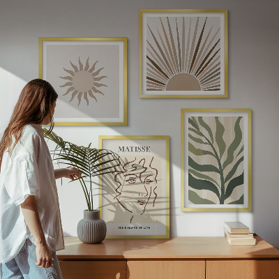 Wall art set Abstract plant patterns