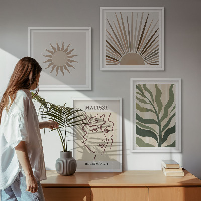 Wall art set Abstract plant patterns