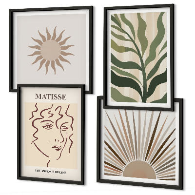 Wall art set Abstract plant patterns