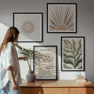 Wall art set Abstract plant patterns