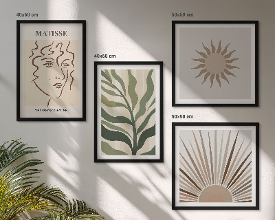 Wall art set Abstract plant patterns