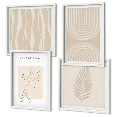 Abstract boho wall decor set multi-piece wall art