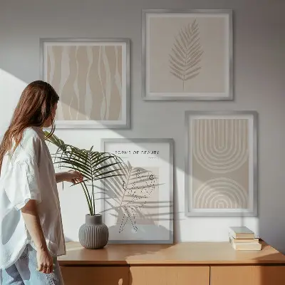 Abstract boho wall decor set multi-piece wall art