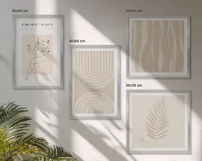 Abstract boho wall decor set multi-piece wall art