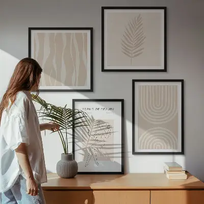 Abstract boho wall decor set multi-piece wall art