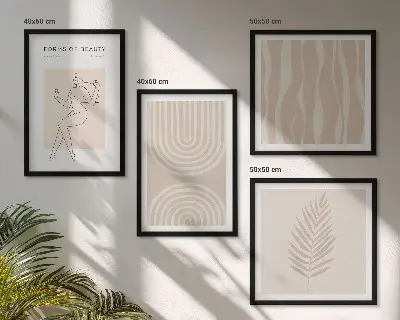 Abstract boho wall decor set multi-piece wall art