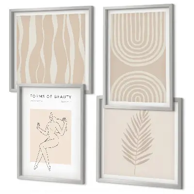 Abstract boho wall decor set multi-piece wall art