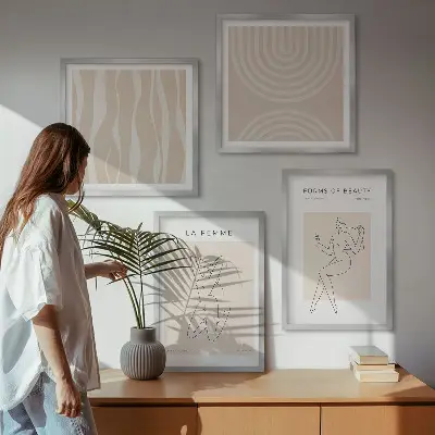 Wall art set minimalist forms collection