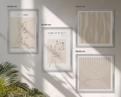 Wall art set minimalist forms collection