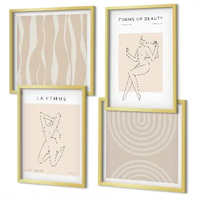 Wall art set minimalist forms collection