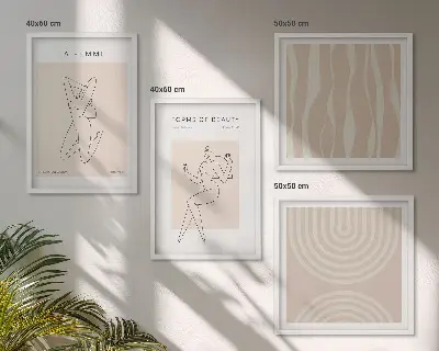 Wall art set minimalist forms collection