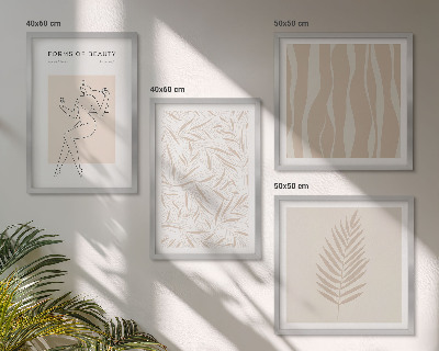 Set of 4 wall art pieces Minimalist plant motifs