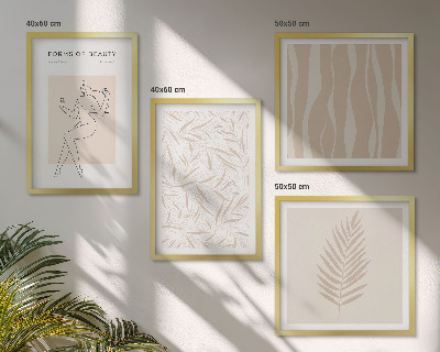 Set of 4 wall art pieces Minimalist plant motifs