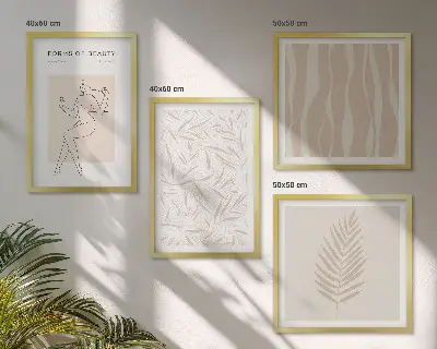 Minimalist plant wall art set of 4 pieces
