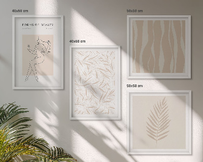 Set of 4 wall art pieces Minimalist plant motifs
