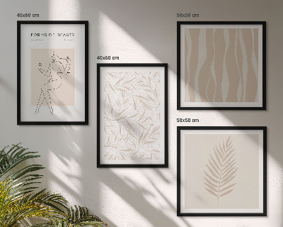Set of 4 wall art pieces Minimalist plant motifs