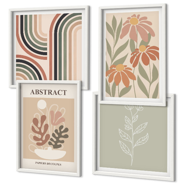 Multi-piece wall decor set Abstract pastel plants
