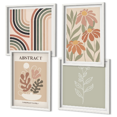 Multi-piece wall decor set Abstract pastel plants