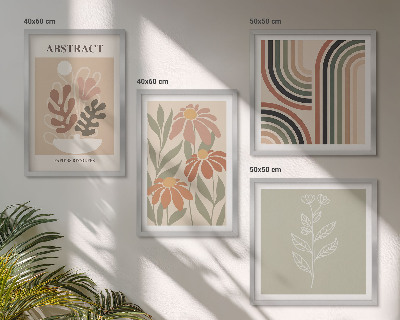 Multi-piece wall decor set Abstract pastel plants