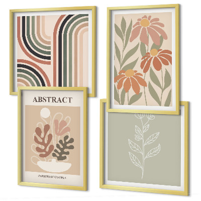 Multi-piece wall decor set Abstract pastel plants
