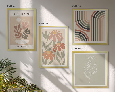Multi-piece wall decor set Abstract pastel plants