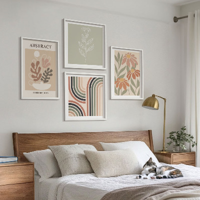 Multi-piece wall decor set Abstract pastel plants