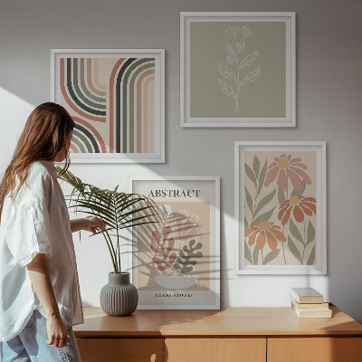 Multi-piece wall decor set Abstract pastel plants