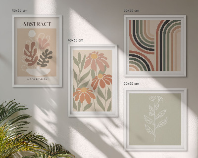 Multi-piece wall decor set Abstract pastel plants