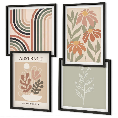 Multi-piece wall decor set Abstract pastel plants