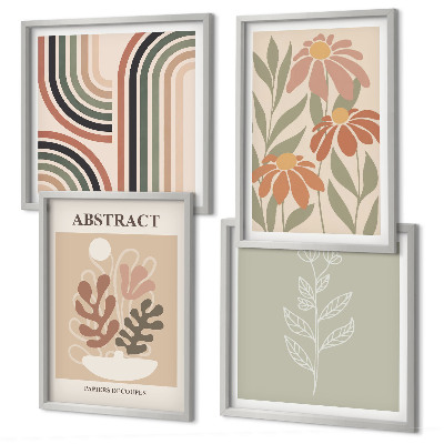 Multi-piece wall decor set Abstract pastel plants