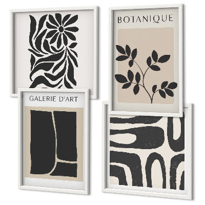 Wall art set Abstract plant patterns