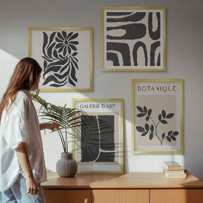 Wall art set Abstract plant patterns