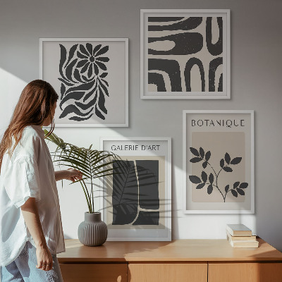 Wall art set Abstract plant patterns