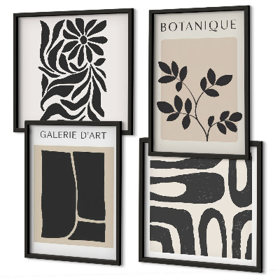 Wall art set Abstract plant patterns