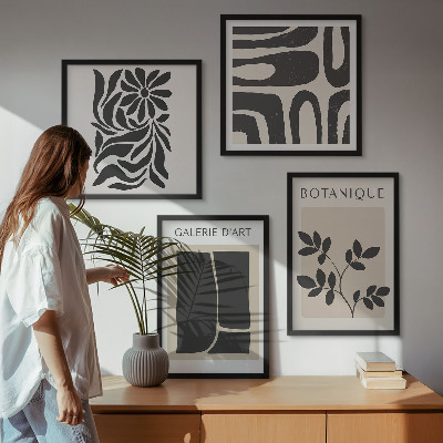 Wall art set Abstract plant patterns